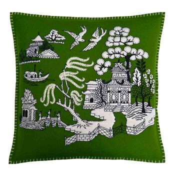 Willow Pattern Chinoiserie Inspired Cushion, 2 of 3