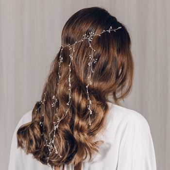 Silver And Freshwater Pearl Veil Style Hair Vine Elise, 7 of 12