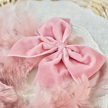 Feather Wreaths With Velvet Bows Set Of Two, 5 of 12