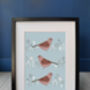 Blue Birds And Flower Print, thumbnail 1 of 2