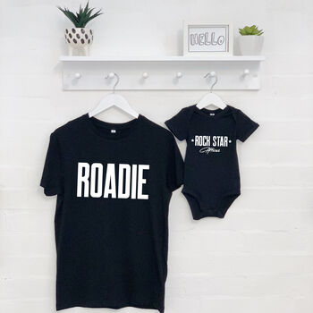 Rock Star And Roadie Father And Child T Shirt Set, 4 of 5