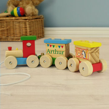 Personalised Circus Wooden Toy Train, 3 of 7