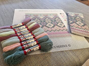 Fair Isle Glasses Case Tapestry Kit 100% British Wool, 4 of 4
