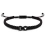 Set Of Two Personalised Black Braided Initial Bracelets, thumbnail 5 of 7