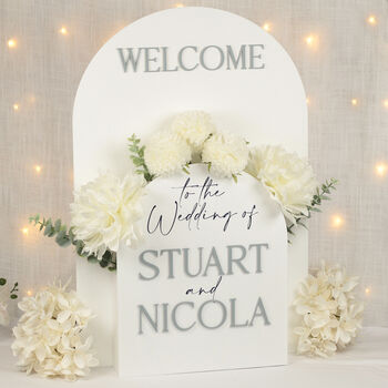 Manhattan Welcome To Our Wedding Flower Box Sign, 4 of 12