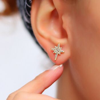 Northern Star Polaris Stud Earring In Sterling Silver, 2 of 11