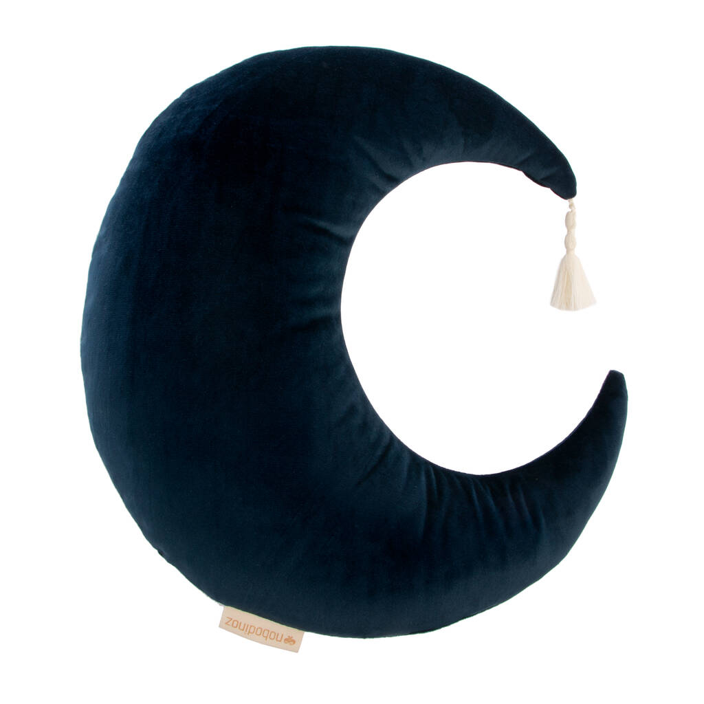 Velvet Moon Cushion In Night Blue