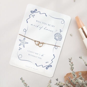 Bridesmaid Proposal Gift Will You Be My Bridesmaid Card Sea Shell Bracelet Gift, 5 of 9