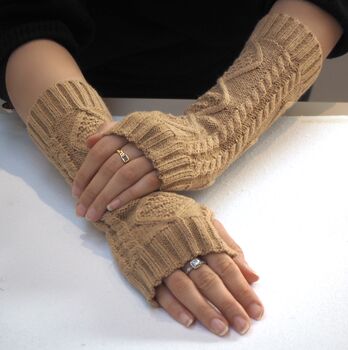 Women's Winter Warm Knit Fingerless Gloves Warmers, 3 of 3