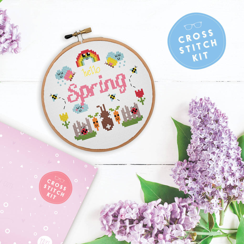 'Hello Spring' Cross Stitch Kit, 1 of 4