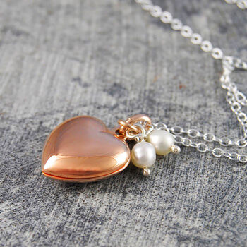 Heart Rose Gold Plated Sterling Silver Locket Necklace, 6 of 8