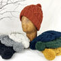 Fair Trade Unisex Cosy Cable Knit Wool Bobble Hat, thumbnail 6 of 10