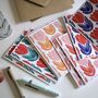 Block Print Tulip Notecards Set Of Eight, thumbnail 3 of 3