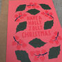 Holly Jolly Christmas Card Pink, thumbnail 5 of 6