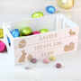 Personalised Easter Bunny White Wooden Treats Crate, thumbnail 1 of 6