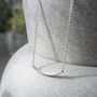 Sterling Silver Chunky Curved Bar Necklace, thumbnail 1 of 6