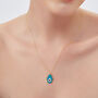 Authentic Turquoise Color Hamsa Hand Necklace, thumbnail 2 of 5