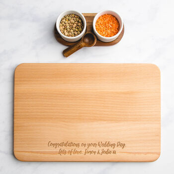 Anniversary Personalised Engraved Wooden Chopping Board, 2 of 3