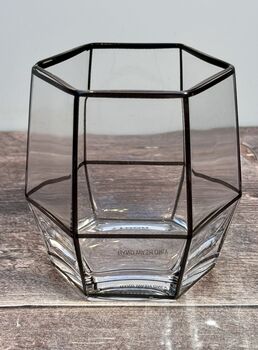 Set Of Two Black Window Pane Tumbler Glasses, 3 of 4