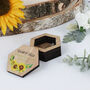 Personalised Wooden Wedding Ring Box Sunflower, thumbnail 6 of 9