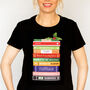 Funny Book Puns Ladies Christmas T Shirt, thumbnail 1 of 5