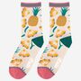 Women's Pineapple Fruit Bamboo Socks, thumbnail 1 of 4