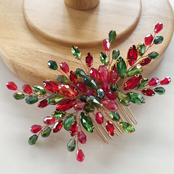 Christmas Red And Green Hair Comb, 3 of 4