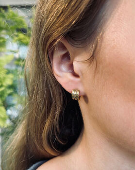 Silver Or Gold Tri Band Hooplets, 3 of 3