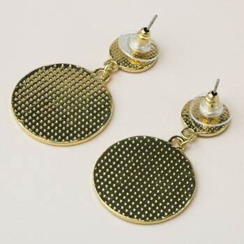 Black And White Striped Circle Drop Earrings, 3 of 3