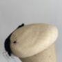 Straw Beret Occasion Hat With Black Bow 'Penelope', thumbnail 4 of 10