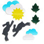 Spring Field Multi Coloured Self Adhesive Down Jacket Self Adhesive Repair Patches For Down Jackets Or Sleeping Bags Hare Cloud Sun, thumbnail 1 of 6