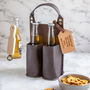Personalised Leather Beer Caddy With Gift Tag, thumbnail 3 of 8