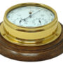 Brass Barometer / Weather Station And English Oak Mount, thumbnail 1 of 11
