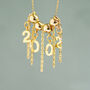 Gold Plated Significant Date Charm Necklace, thumbnail 5 of 11