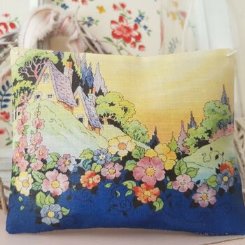 Cottage Garden With Flowers Illustration Fabric Gift, 4 of 6