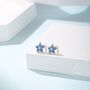 Small Cz Star Stud Earrings In Sterling Silver, thumbnail 6 of 12