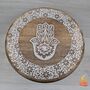 Wooden Gift For Mum,Tripod Table Featuring A Hamsa Hand, thumbnail 1 of 7
