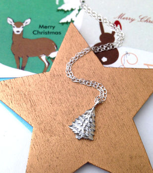 Sterling Silver Christmas Tree Necklace, 7 of 12