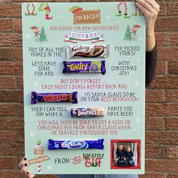 Personalised Elf Arrival Chocolate Message Board, 4 of 6