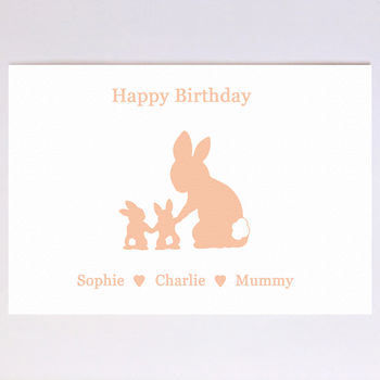 Personalised Bunnies Family Birthday Card, 6 of 8