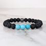 Men's Turquoise And Lava Bead December Birthstone Bracelet, thumbnail 1 of 10