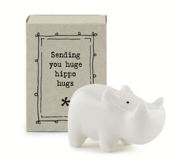 'Sending You Huge Hippo Hugs' Message Token Hug Gift, 3 of 3