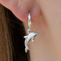Sterling Silver Dolphin Earrings, thumbnail 2 of 7