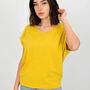 Dawn Bamboo Cotton T Shirt Top Yellow, thumbnail 1 of 3