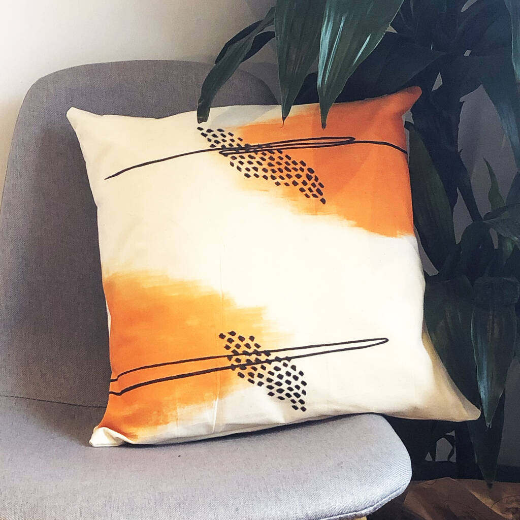 Hand Painted Cushion Line Design By Form.
