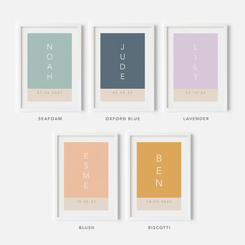 Personalised Name Print Muted Colour Block, 7 of 10