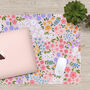 Cute Pink Orange Blue Flowers Desk Mat, thumbnail 2 of 2