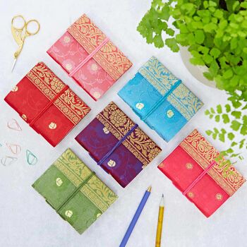 Handmade Sari Pocket Notebook, 2 of 12