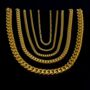 Gold Chunky 8mm Cuban Link Stainless Steel Chain, thumbnail 5 of 10
