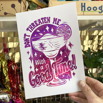 Funny Good Time Margarita Cocktail Foil Print A4 Or A5, 3 of 9